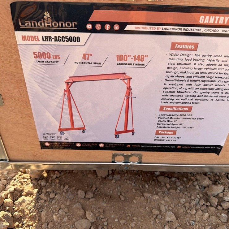 UNSUED LANDHONOR 5000LB GANTRY CRANE