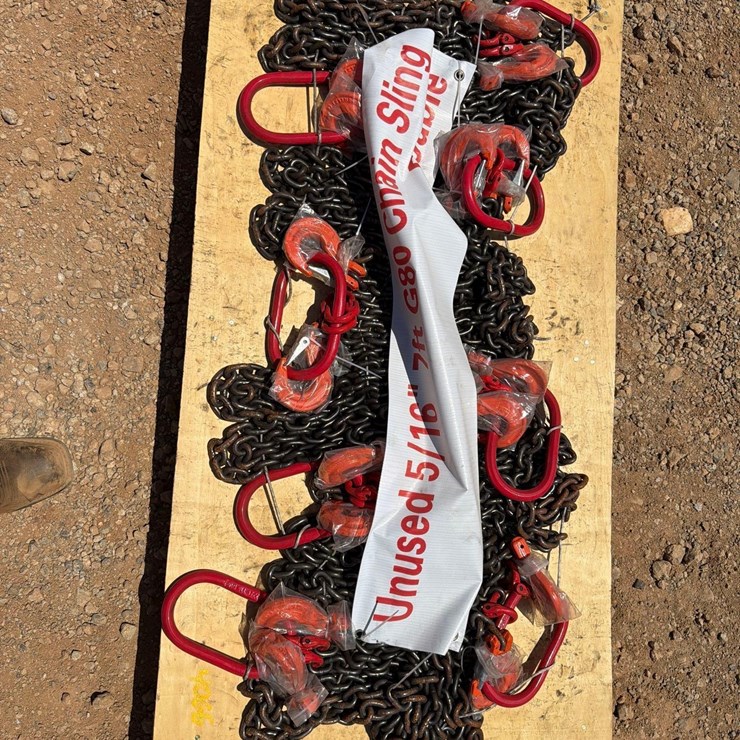 UNUSED 5/16" 7FT G80 CHAIN SLING DOUBLE