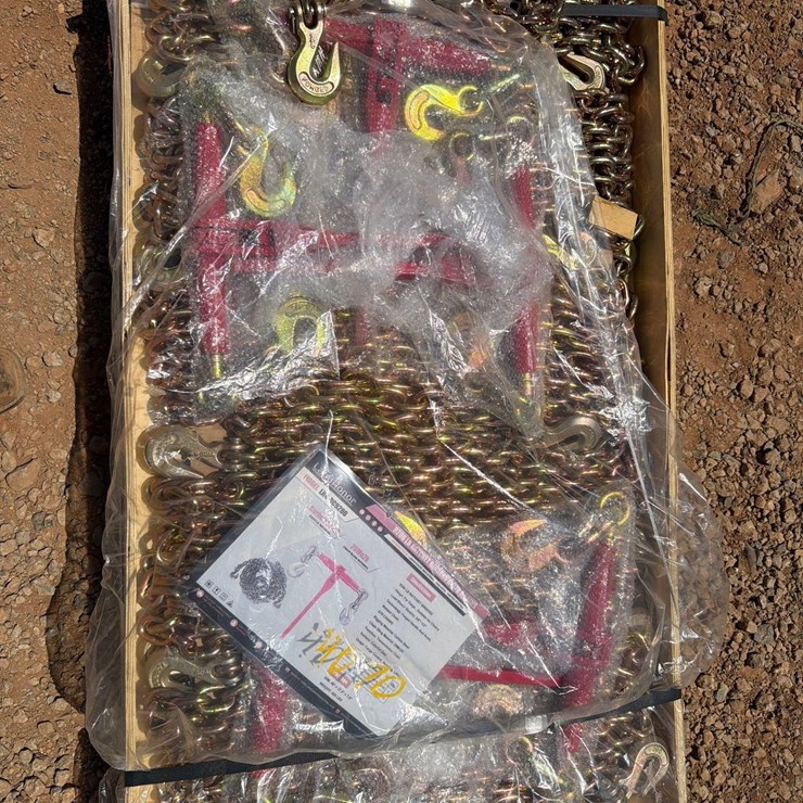 UNUSED LANDHONOR 9200 LBS RATCHET BINDERS & G70 CHAINS