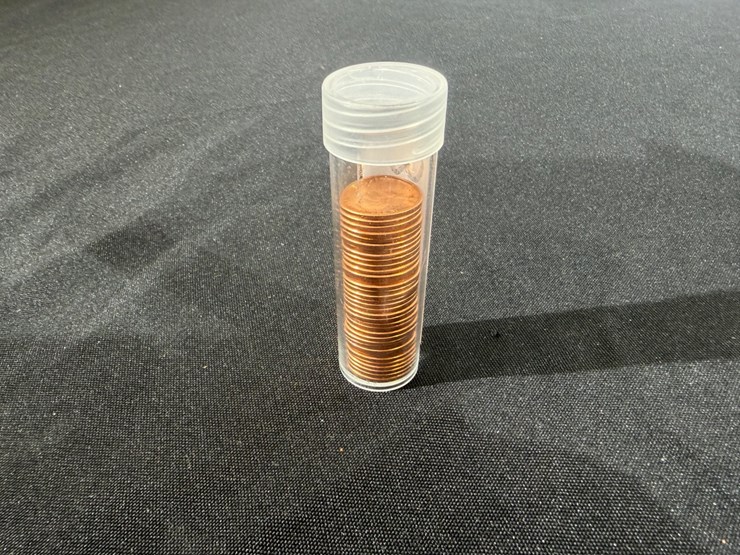 #36163-•-1989-d-lincoln-memorial-cent-pennies-uncirculated-bu,-1-roll-with-34-coins-image-1