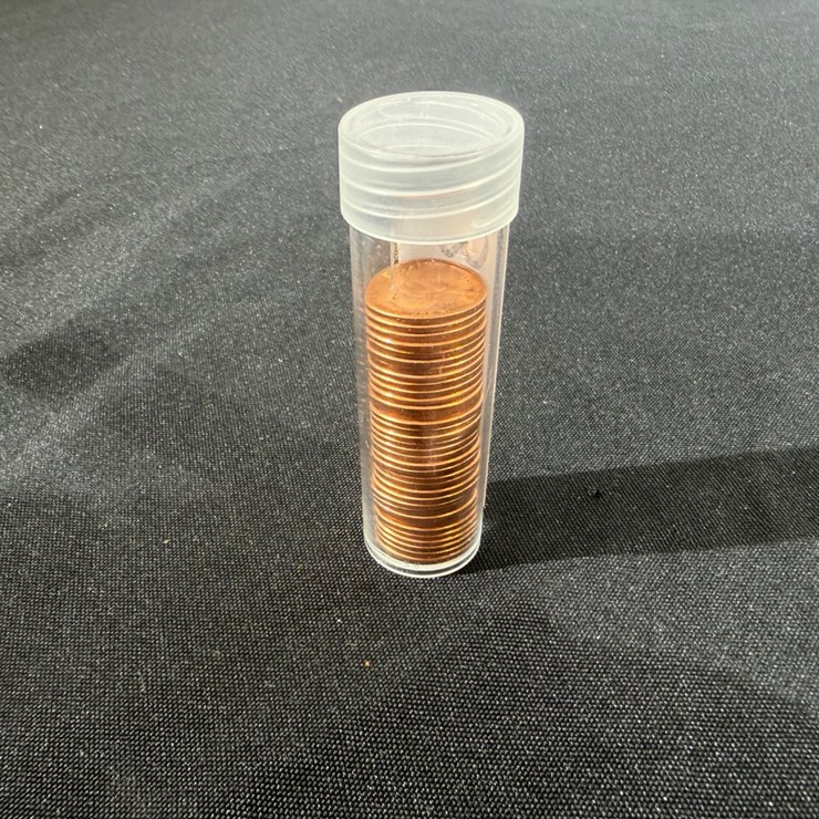 #36163 • 1989 D LINCOLN MEMORIAL CENT PENNIES UNCIRCULATED BU, 1 ROLL WITH 34 COINS