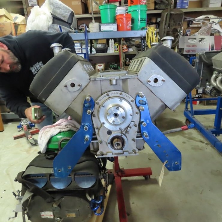 Keith Black Olds Aluminum Block- Arias Hemi Style Top fuel Motor
