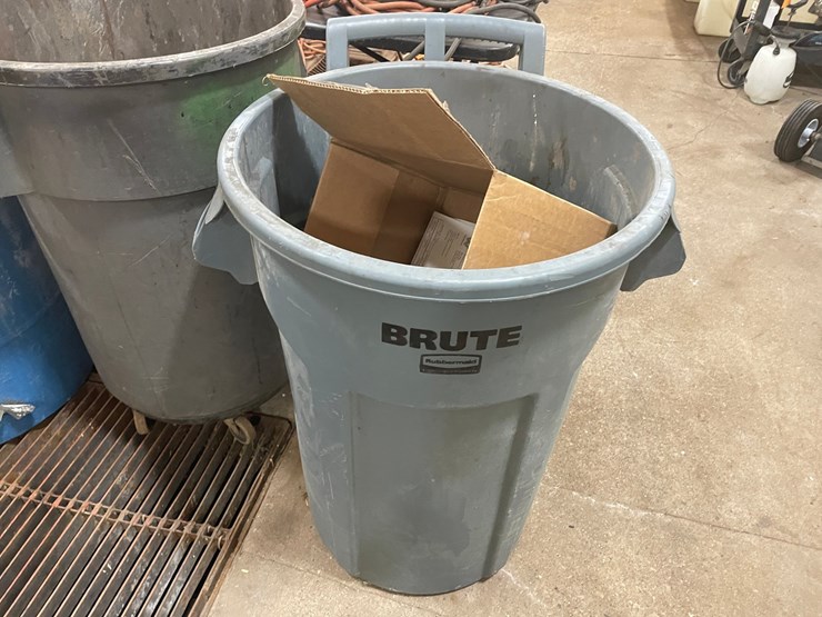 #4603-•-rolling-garbage-can-with-(2)-poly-barrels-image-2
