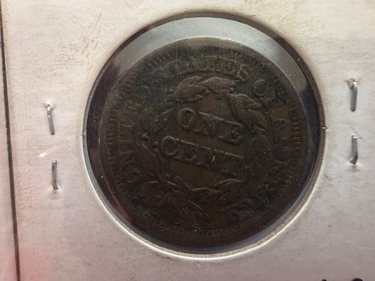 #36159-•-1842-half-dime-silver,-and-1854-one-large-cent,-braided-hair-image-8