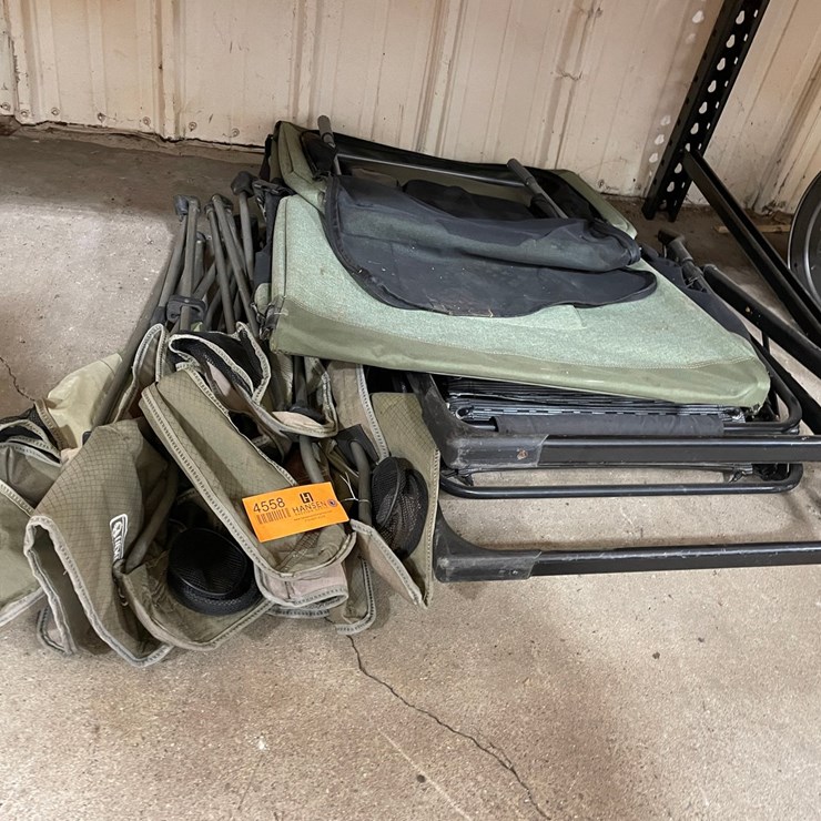 #4558 • (3) Lawn Chairs and Collapsible Dog Bed