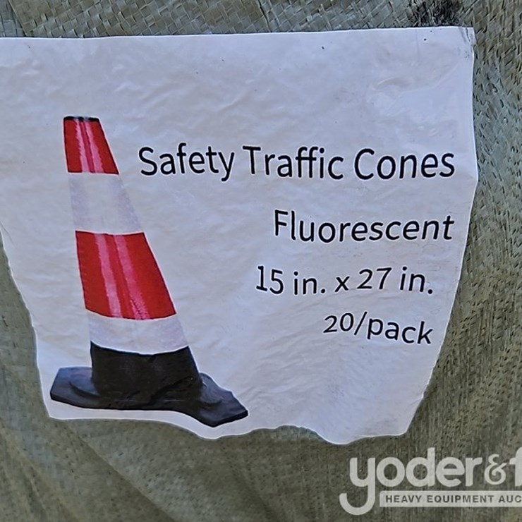 Unused Fluorescent Safety Traffic Cones, 20 Pieces