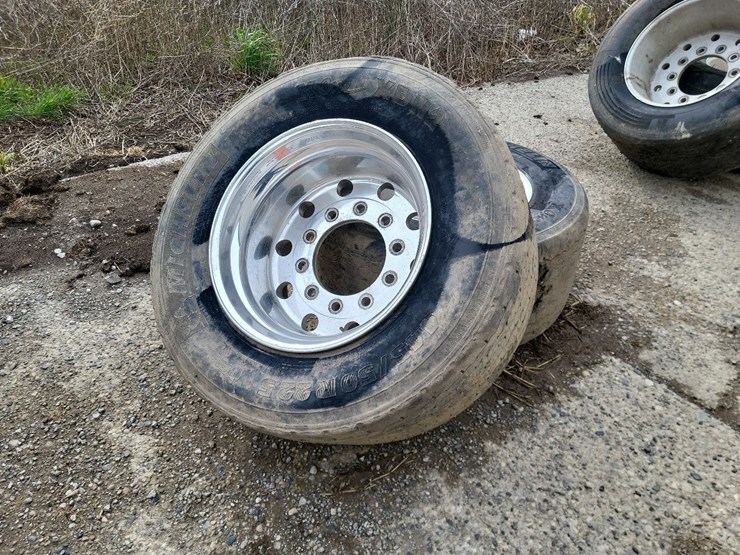(2)-445/50r22.5-tires-w/aluminum-rims---tag-#1232-image-1