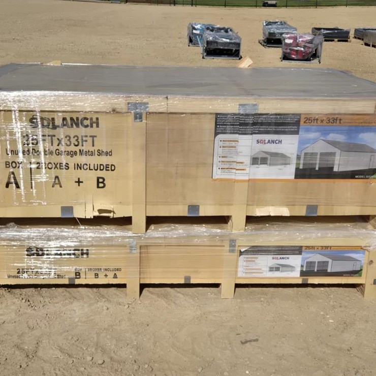 #672 • NEW SDLANCH 25' X 33' DOUBLE GARAGE METAL SHED