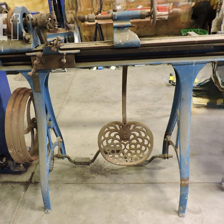 VINTAGE, W F & BARNES TREADLE LATHE