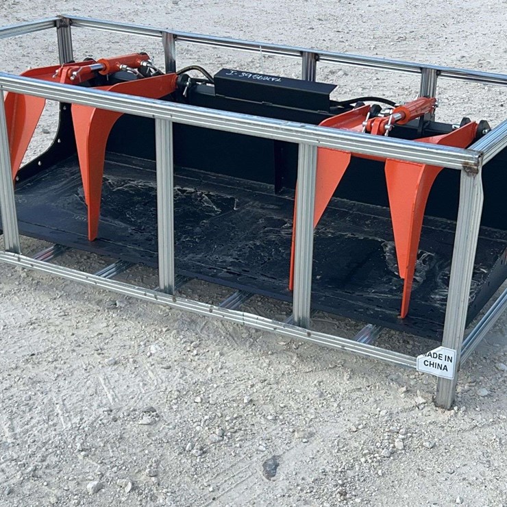 2026 Pabreak Dual Cylinder Hydraulic Grapple Bucket Skid Steer Attachment