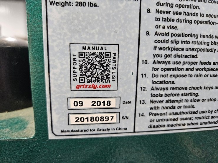 #6180-•-2018-grizzly-g0759-mill/drill-w/-stand-&-dro-image-31
