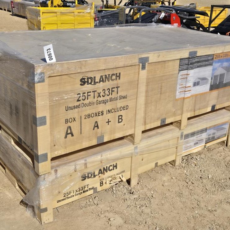 #673 • NEW SDLANCH 25' X 33' DOUBLE GARAGE METAL SHED