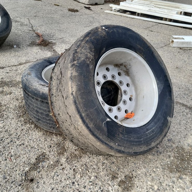 (2) 445/50R22.5 Tires w/Aluminum Rims - Tag #1233