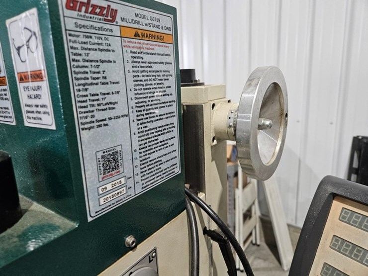 #6180-•-2018-grizzly-g0759-mill/drill-w/-stand-&-dro-image-14