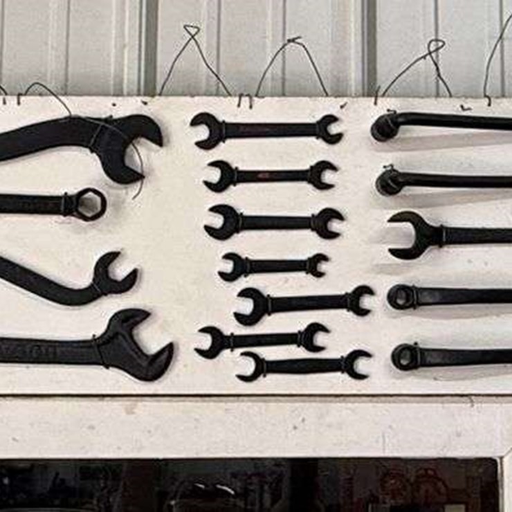 Display of Assorted Wrenches and Hand Tools