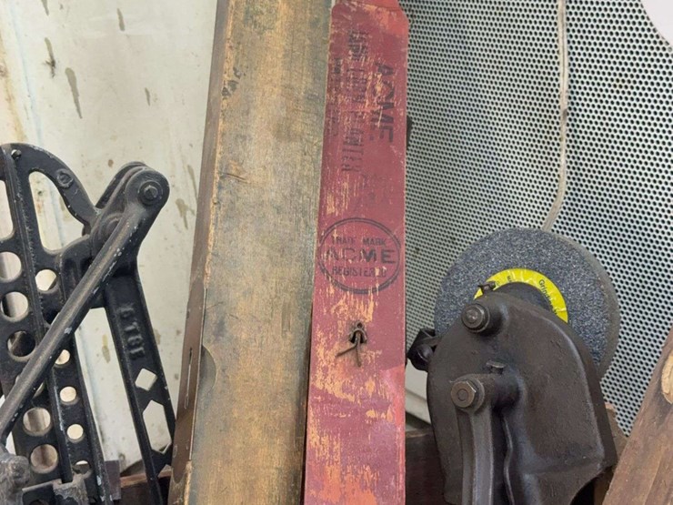 primitive-farm-tools-&-wrench-lot-w/-acme-seeder,-allis-chalmers,-bell-&-hand-tools-image-9