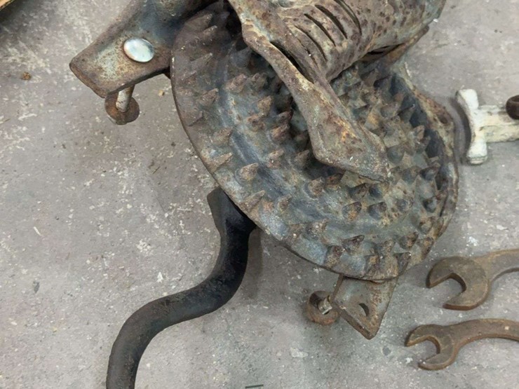 primitive-farm-tools-&-wrench-lot-w/-acme-seeder,-allis-chalmers,-bell-&-hand-tools-image-7