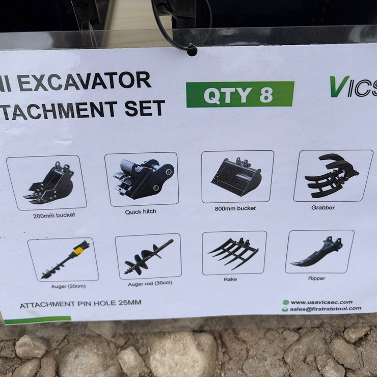#172 • Unused Vicsec Mini Excavator Attachment Set 8pc