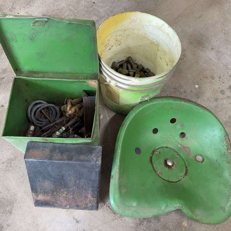 Tractor Seat, Hardware, and Parts Lot