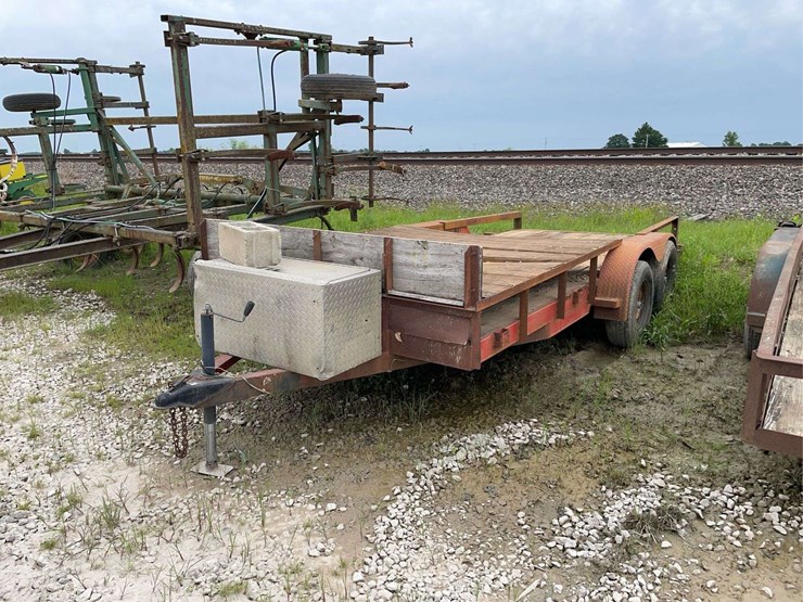 1993-homemade-bumper-hitch-trailer,-front-toolbox,-tandem-axle,-76"w-x-16ft-l,-vin#-td121516-image-2