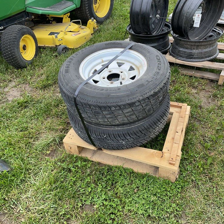 Two 13" 5 bolt trailer tires
