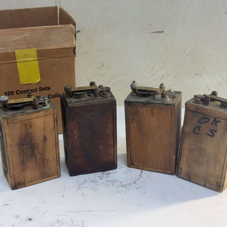 Collection of Four Early Wooden Box Buzz Coils