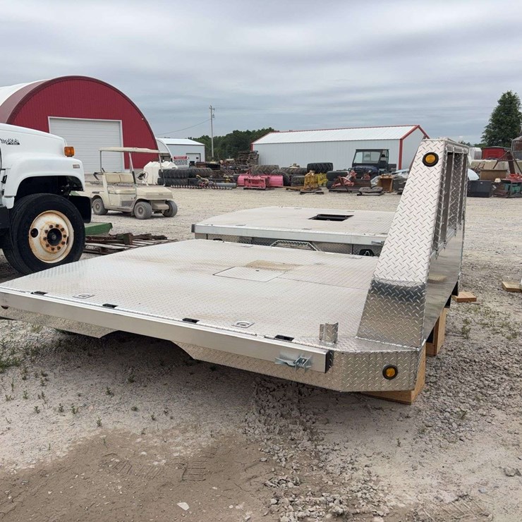 New Bradford Built aluminum flatbed, 96 x 114, 34" frame width, 60" cab to axle, fits cab and chassis dually truck any make, 9ft bed, Stock #BB14177