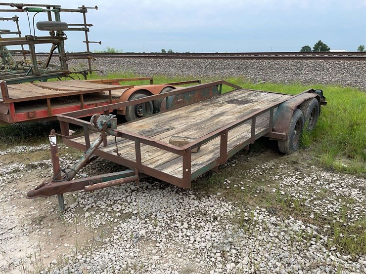 1990-homemade-bumper-hitch-trailer,-76"-w-x-16ft-l,-hand-winch,-vin#-td85980-image-2