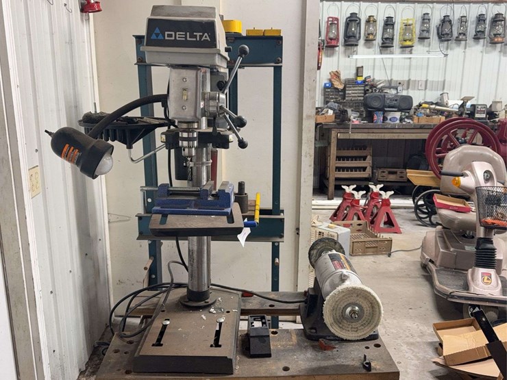 delta-12-inch-drill-press-with-craftsman-6-inch-buffer-image-1