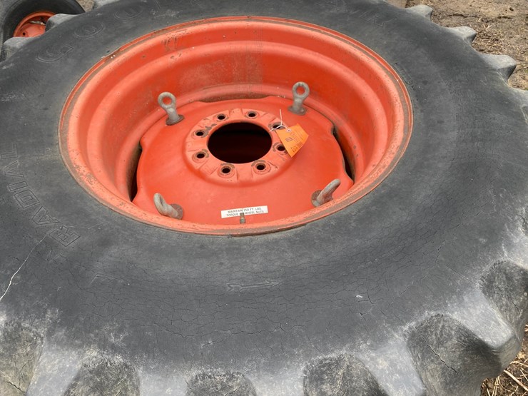 #3507-•-set-of-16.9x26-on-8-bolt-rim-tractor-tires-image-2