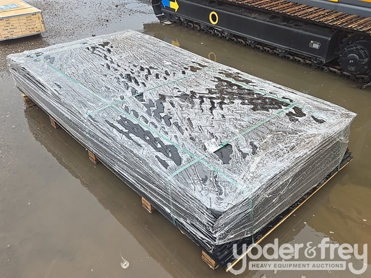 unused-onshine-4'-x-8'-ground-protection-mats,-black-diamond-plate-tread-design,-black-image-2