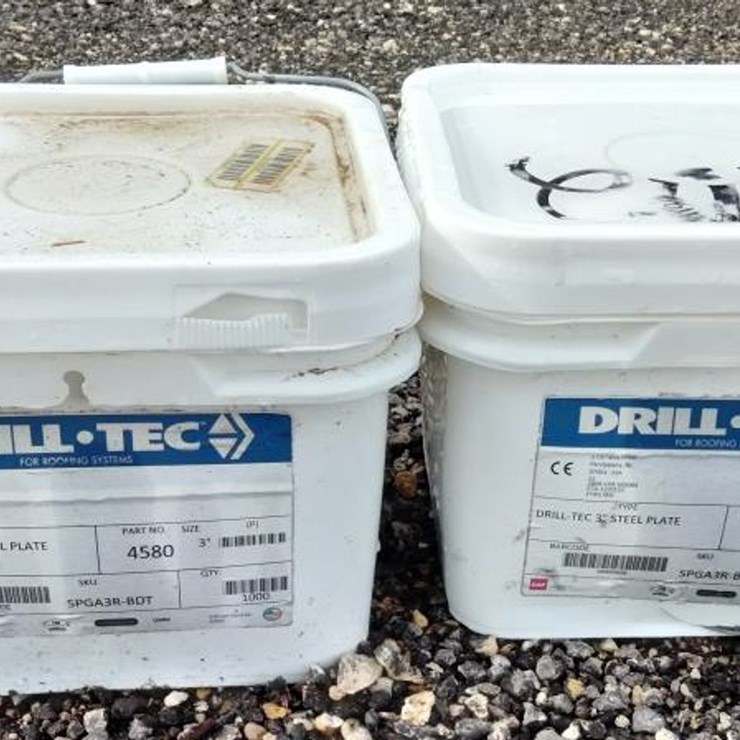 #151 • (2) Buckets of 3" Drill Tech Steel Plate Washers