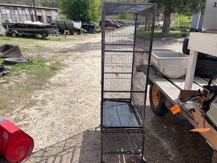 #2129-•-animal-cage-with-rolling-stand-image-7