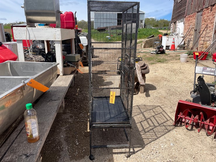 #2129-•-animal-cage-with-rolling-stand-image-6