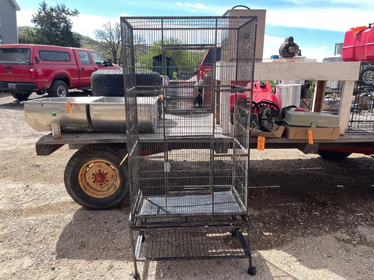 #2129-•-animal-cage-with-rolling-stand-image-5