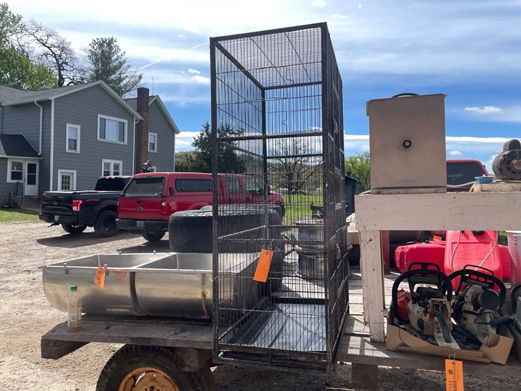 #2129-•-animal-cage-with-rolling-stand-image-2