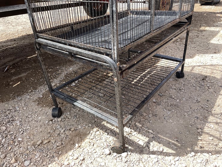 #2129-•-animal-cage-with-rolling-stand-image-9