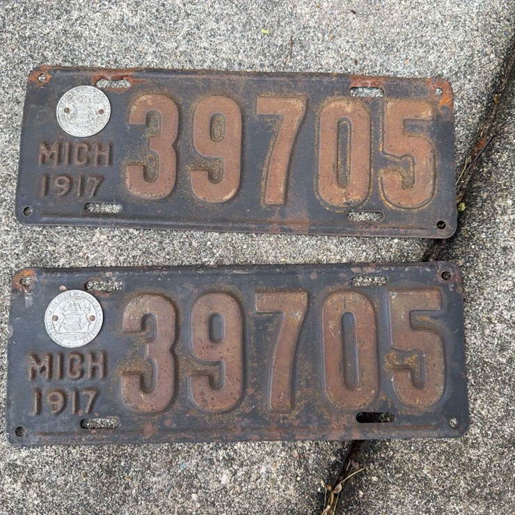 Matching Michigan License Plates - 1917