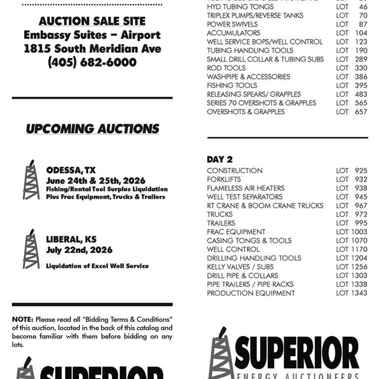 Table of Contents / Yard Directions