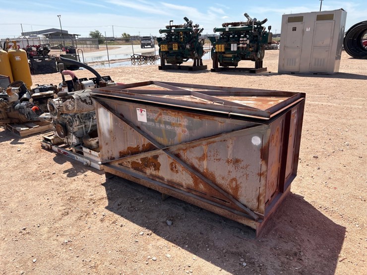 6.5’-x-3’-x-3.5’-metal-toolbox-w/-contents-&-incomplete-deutz-3-cylinder-diesel-engine-image-1