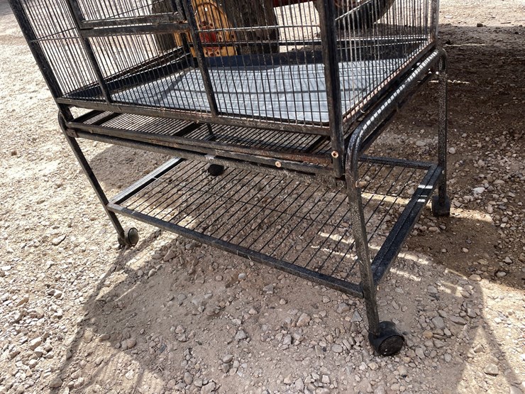 #2129-•-animal-cage-with-rolling-stand-image-8