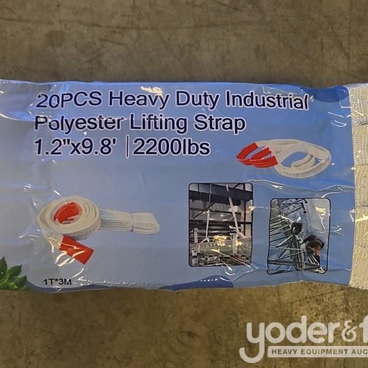 Unused Heavy Duty Industrial Polyester Lifting Straps 1.2" x 9.8', 2200lbs (20 of)