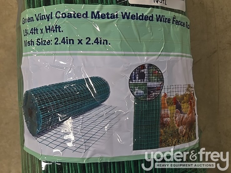unused-green-vinyl-coated-lawn-fence,-98'-x-4',-(2-of),-2"-x-4"-grid-fence-image-1