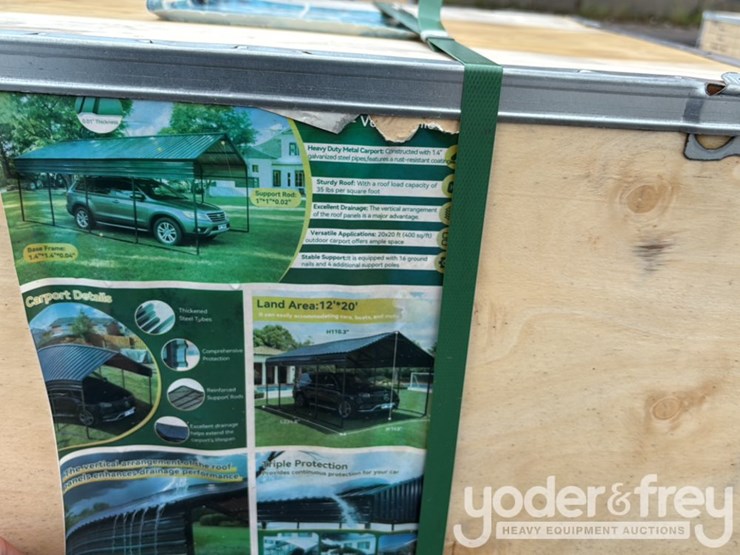 unused-onshine-12'-x-20'-galvanized-steel-carport,-verticle-tile,-sturdy-roof-image-6