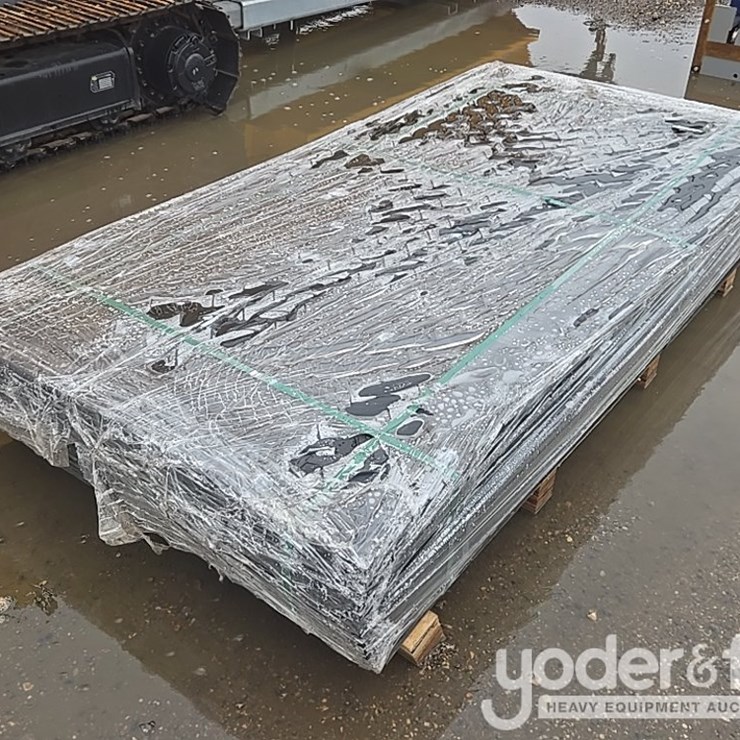 Unused Onshine 4' x 8' Ground Protection Mats, Black Diamond Plate Tread Design, Black