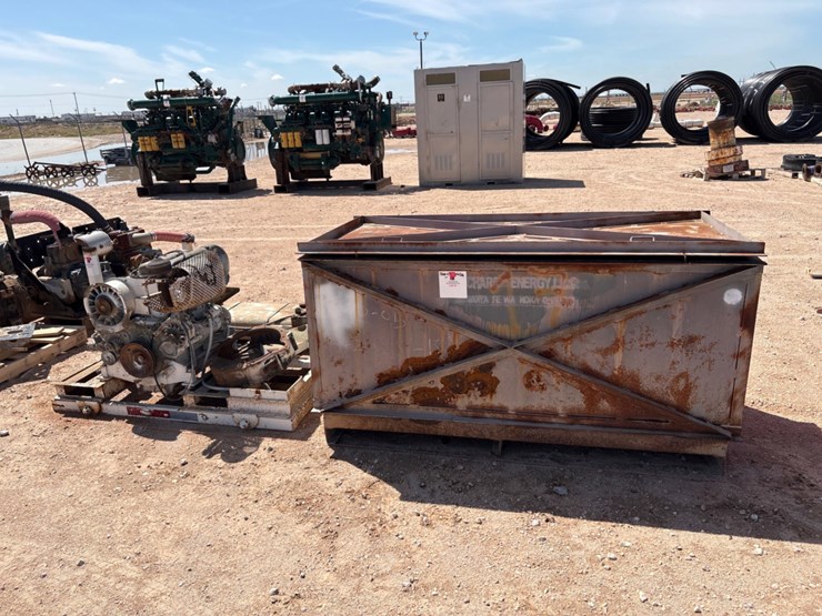6.5’-x-3’-x-3.5’-metal-toolbox-w/-contents-&-incomplete-deutz-3-cylinder-diesel-engine-image-2