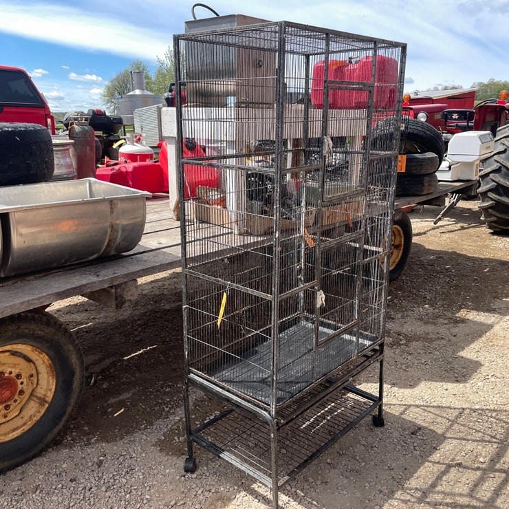 #2129 • Animal Cage with Rolling Stand