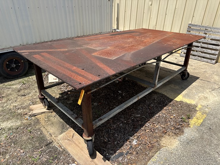 steel-work-table-on-wheels-5'-x-10'-x-3/4"-image-1