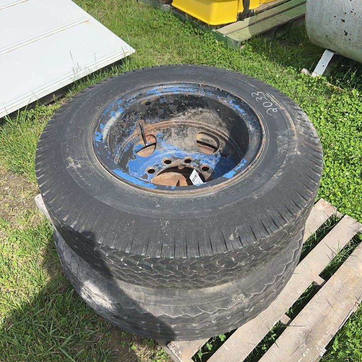 Two 10.00-20 tires on rims