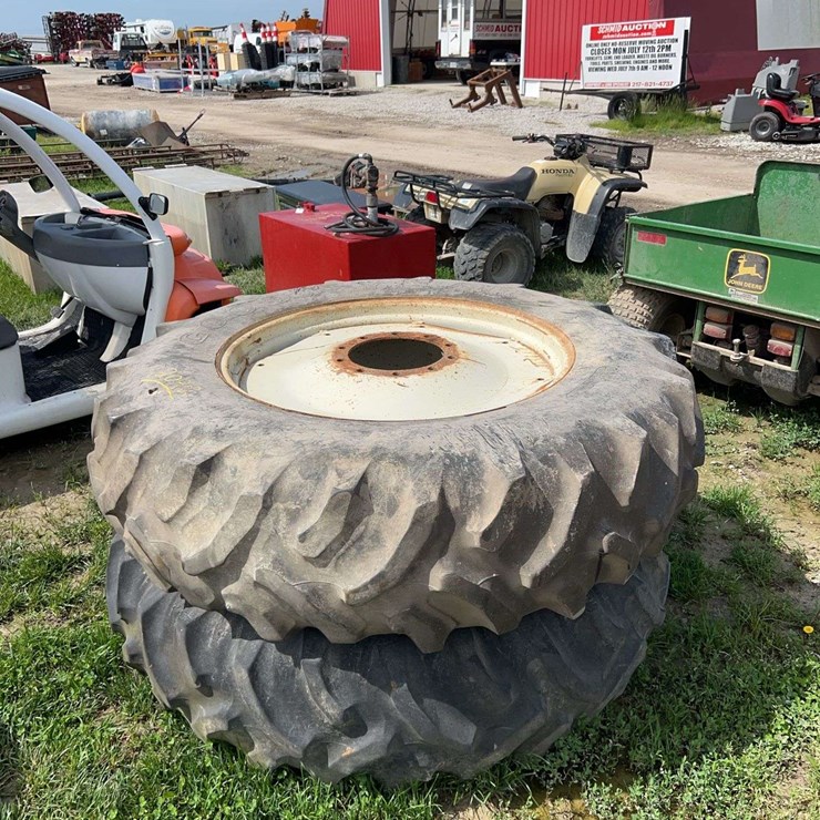 Two 18.4-38 duals on rims
